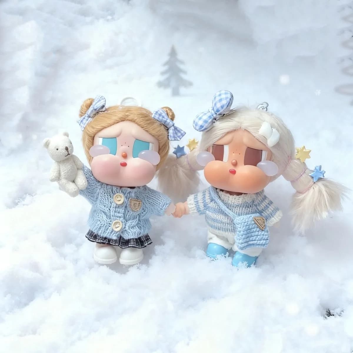 Set di Vestiti per Bambola CRYBABY da 15cm, Maglione Lavorato a Maglia, Abito e Sciarpa, Accessori per Bambola Piangente in Modalità Vacanza