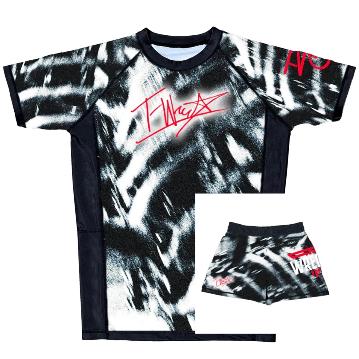 Set Twrecks Signature: Rashguard e Pantaloncini da Palestra per Uomo, Kit Estivo ad Asciugatura Rapida per Brazilian Jiu-Jitsu/Arti Marziali