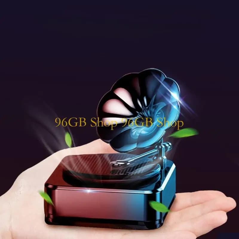 96GB Car Air Freshener Solar Record Rotating Fragrance Diffuser