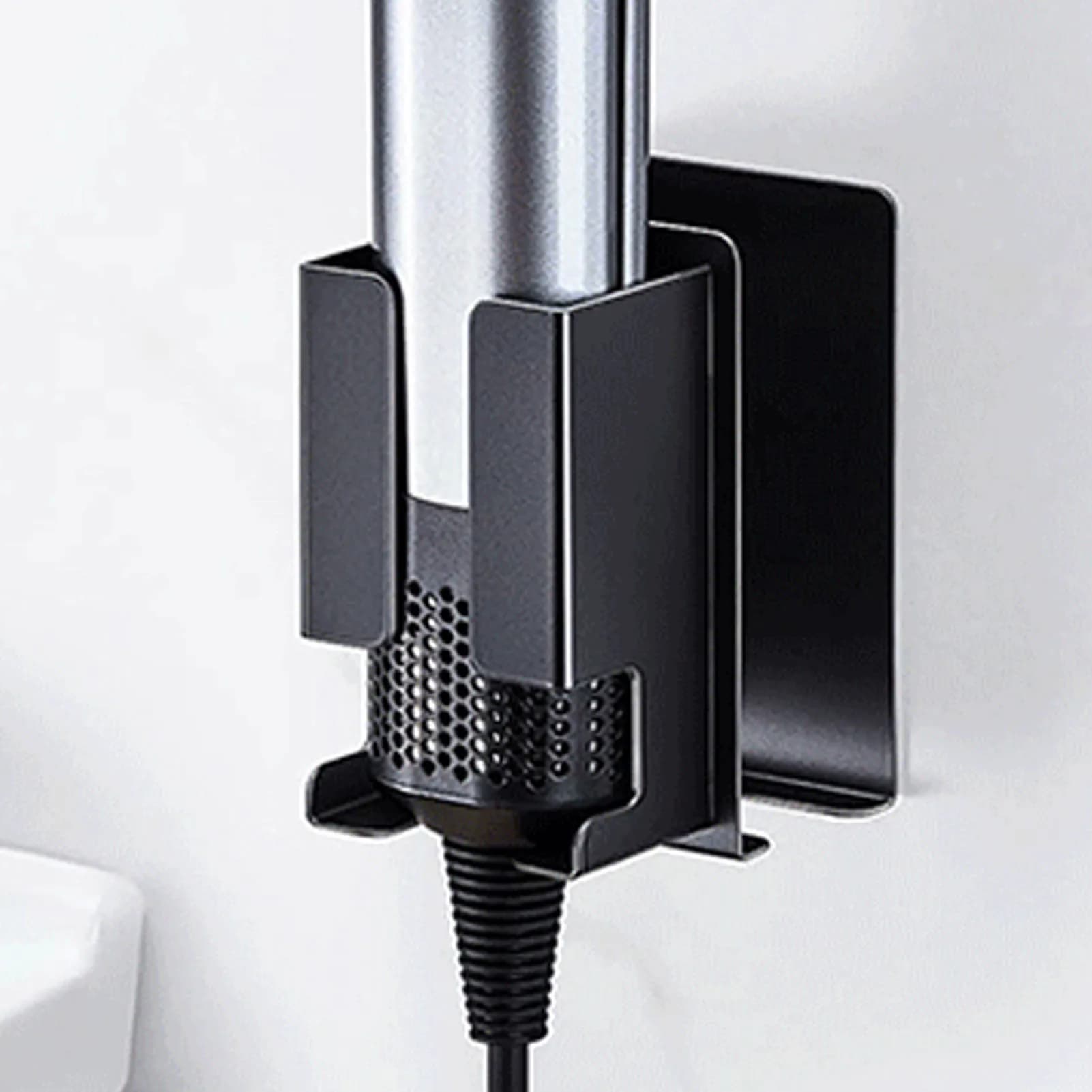 Coal Steel Wall Hair Plate Holder, Hair Tool Organizer with Iron Wall decal Hair Clip, for Bathroom