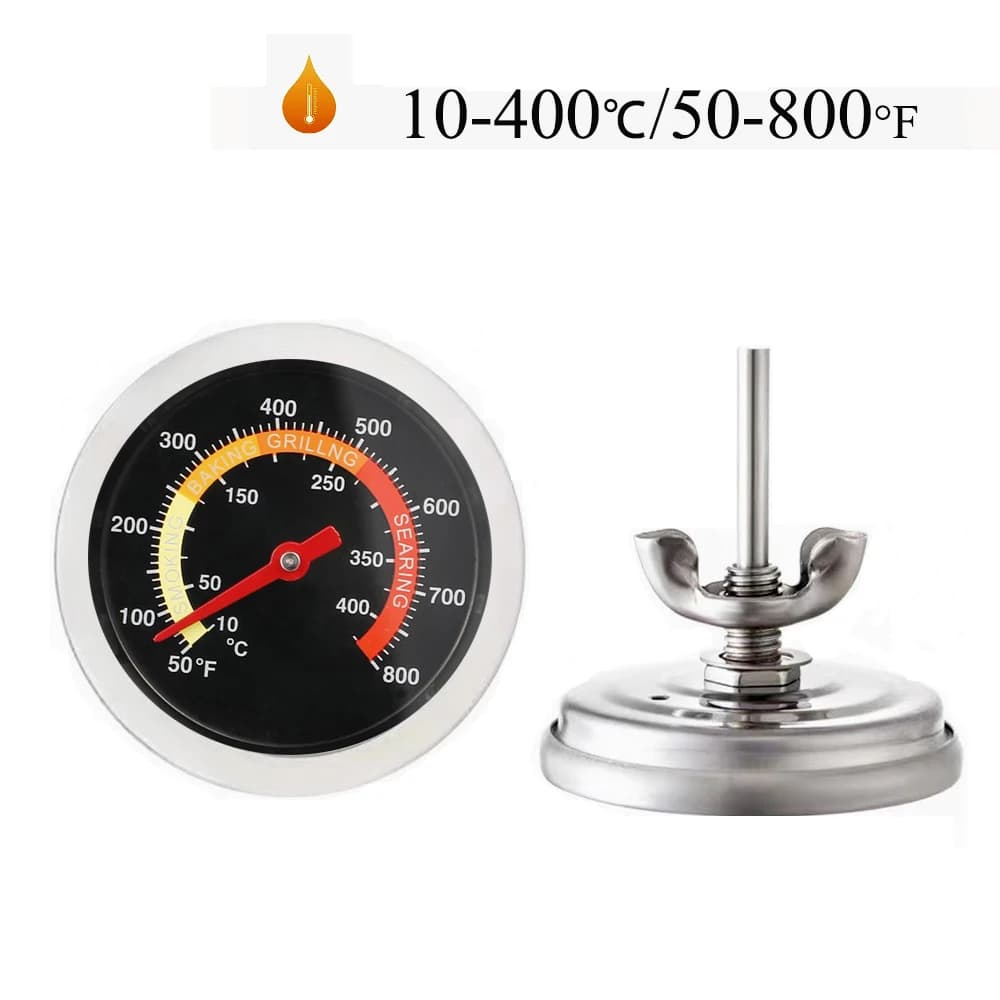 52mm 10 ℃ -400 ℃ Termometro da Cucina per Carne e Alimenti, Misuratore di Temperatura per Forno, BBQ e Griglia con Sonda per Barbecue