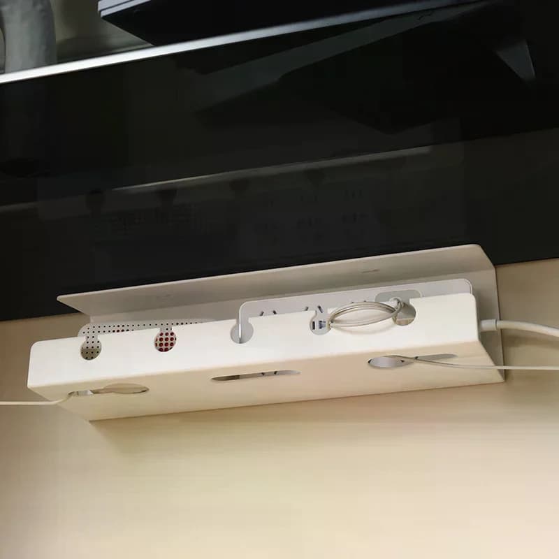 Under Desk Cable Management Cable Tray Under Desk with Clamp Power Strip Cord Holder No Drilling Sturdy Spacious Supplies