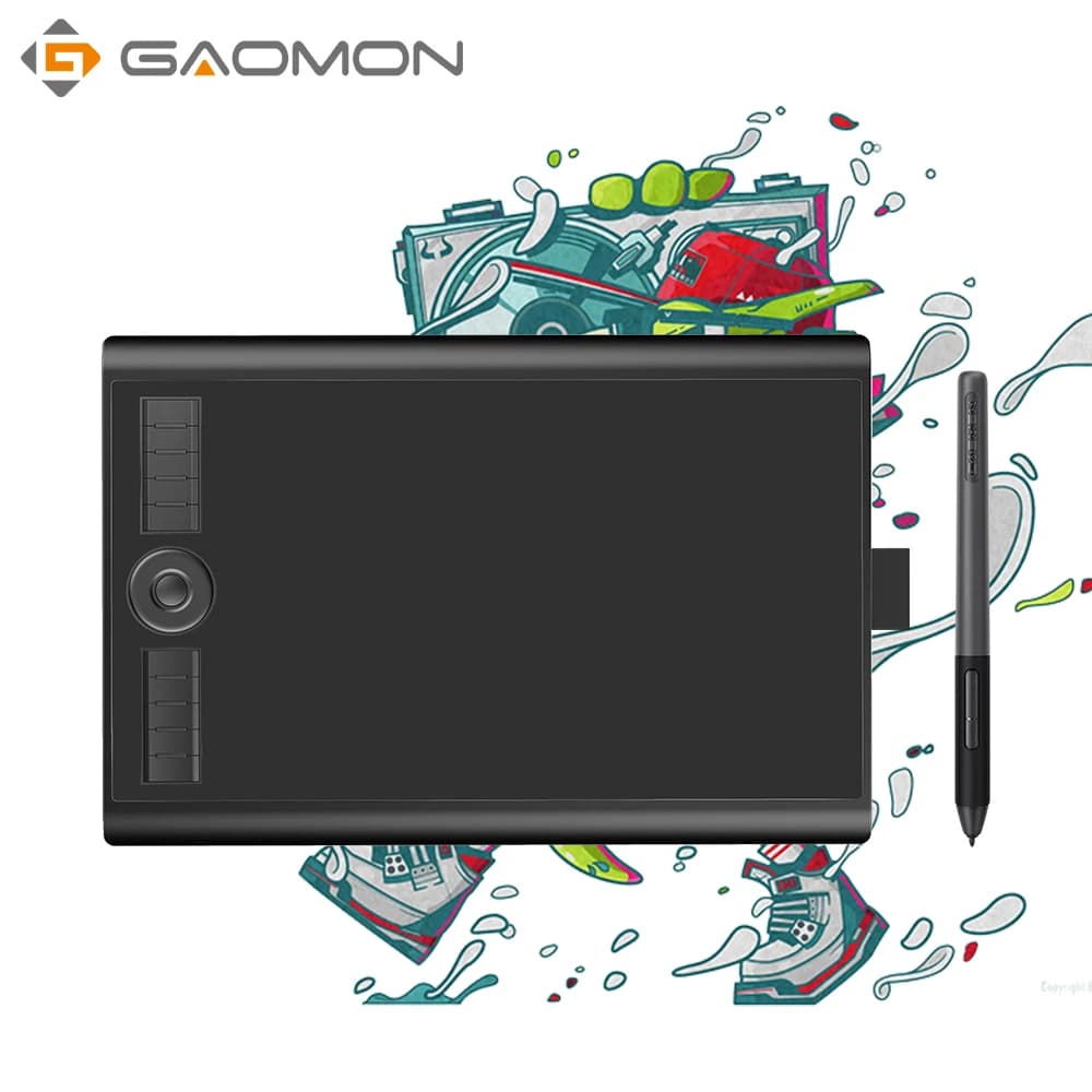 GAOMON M10K PRO Tavoletta Grafica 10 * 6.25'' con Penna Digitale Senza Batteria a 8192 Livelli di Pressione, Supporto Android OS e Redial