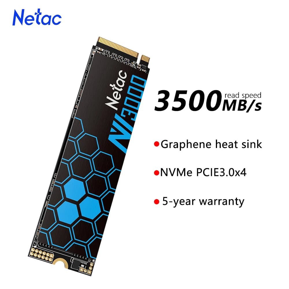 Netac SSD NVMe M.2 1TB 2TB HDD 3500MB/s Disco rigido M2 2280 SSD HD 250GB 500GB PCIe3.0 Disco rigido interno per PC desktop portatile