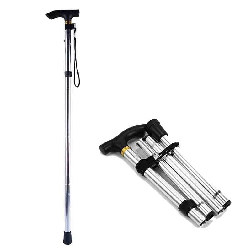 Telescopic Walk Stick, Trekking Sticks for Open Hiking, Aluminum Alloy, Metal Folding Stick