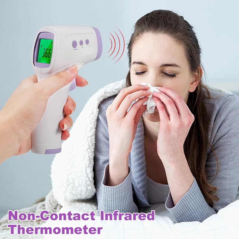 Non-contact Infrared Forehead Thermometer Digital Finger Oximeter Blood Oxygen Monitor Medical Health Test Kit