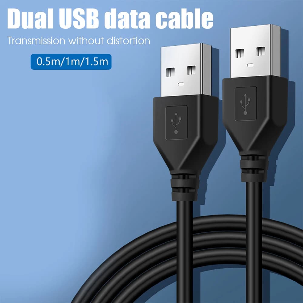 Cavo di prolunga USB 2.0 da 0,5m/1m/1,5m da USB A Maschio a USB A Maschio per sincronizzazione dati e ricarica, nero, per PC, laptop e tastiera