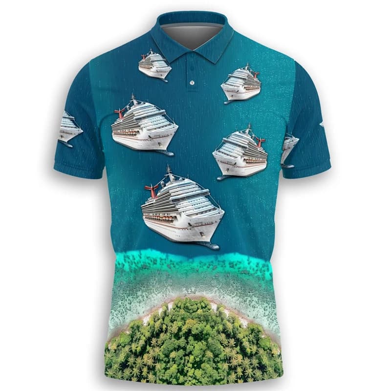 Polo da nave da crociera per uomo abbigliamento da festa per le vacanze Ocean Cruise Golf Fit POLO a maniche corte Boat Sailor Vacation Tees