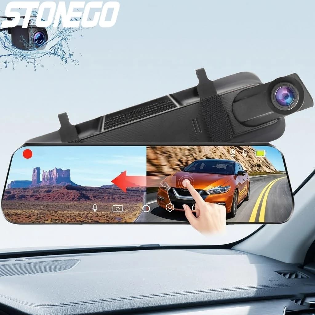 Dash Cam Car 4K WiFi with Touch Screen, Double Front Camera and Rear, Monitoring Parking 24H, Streaming Media