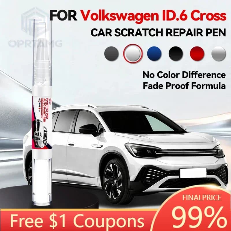 Purpose Vehicle Paint Repair Pen Touch Up Scratch Remover DIY Auto Accessories For Volkswagen ID.6 -Cross White LC9A Purple LR7G