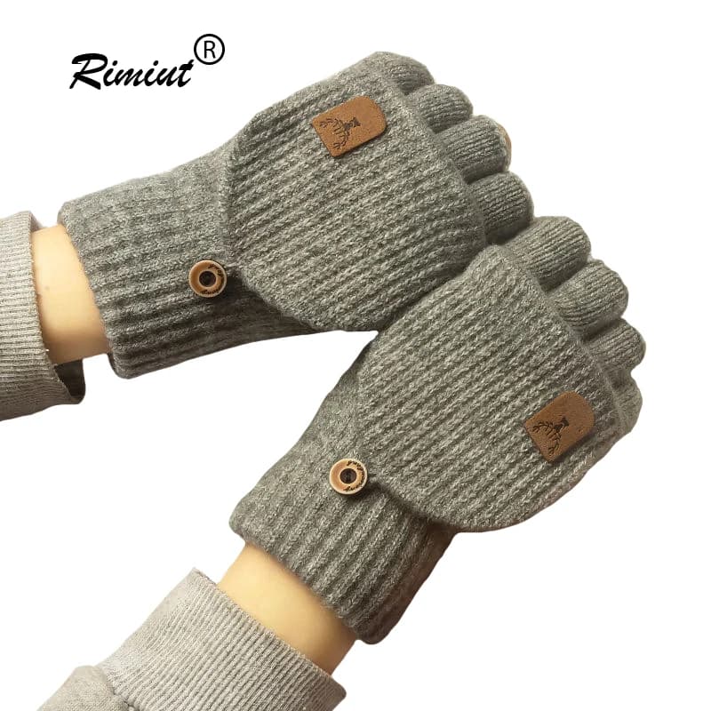 Knitted fingerless gloves Winter thickened gloves for men's touch screen Women's gloves Hot gloves for students with half fingers