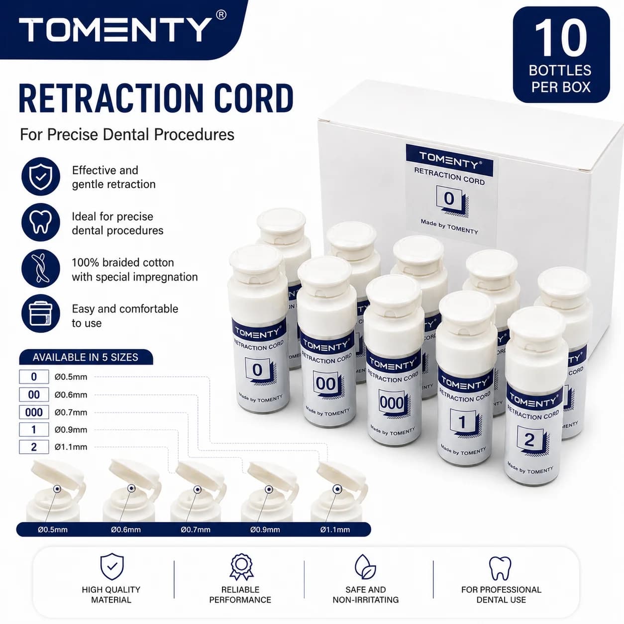 10 Bottle Disposable Dental Thread Gingival Retraction Cord Knitted Cotton Line Dentistry Gingival Cord 0 00 000 1 2