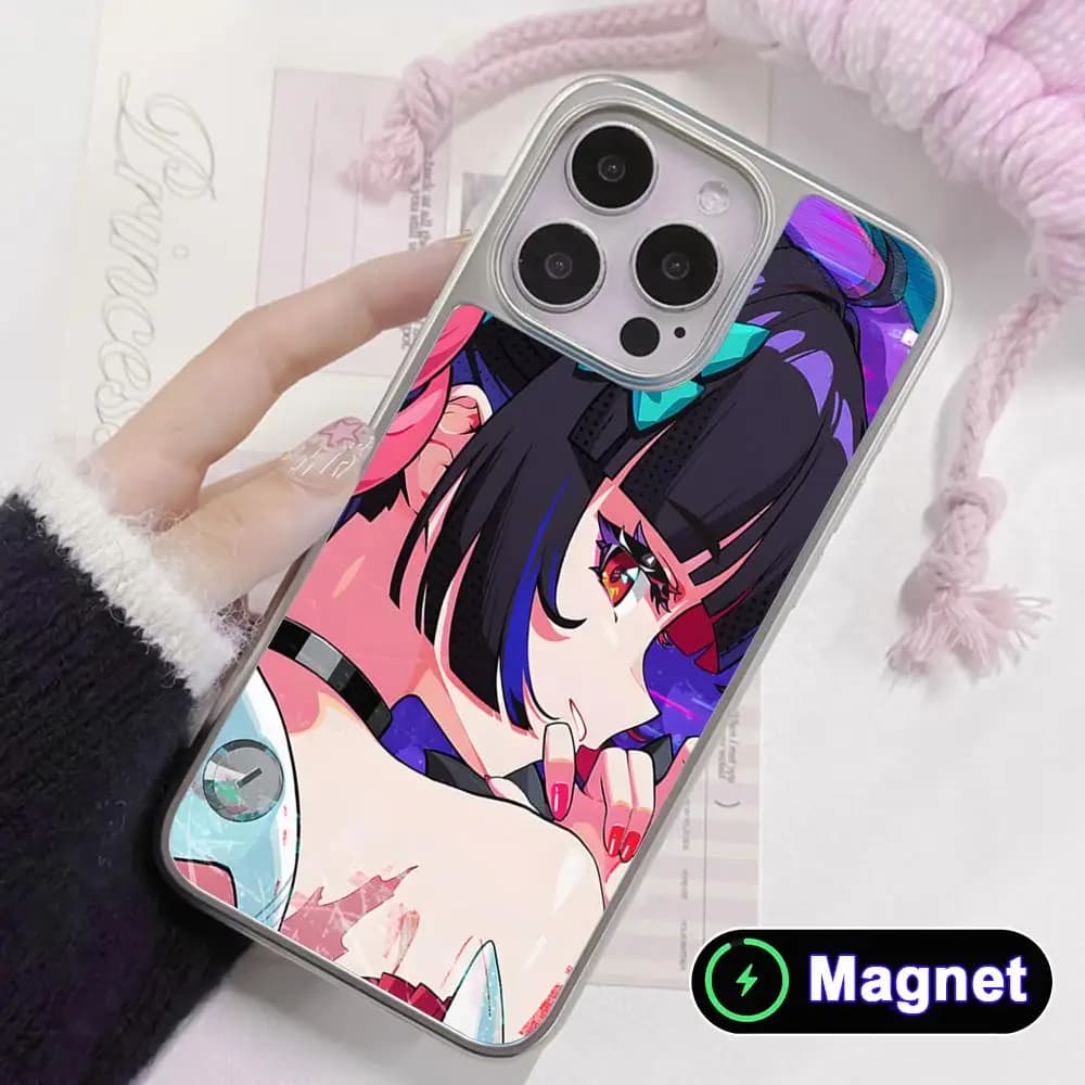Custodia per telefono ZZZ Nangong Yu per iPhone 17 16 15 14 13 12 11 Air Pro Max Plus, cover magnetica galvanizzata argento