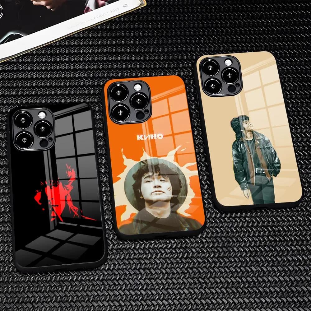 R-Rock Band Viktor Tsoi Kino Phone Case For IPhone 17e Pro Max 16 15 14 Pro Max 13 11 Plus Glass Cover