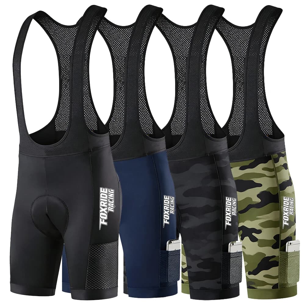 FOXRIDE RACING Cycling Bib Shorts Man Wear Road Bike Padded Riding Tights Men's Bicycle Clothing Mtb Pants Short Cycliste Homme
