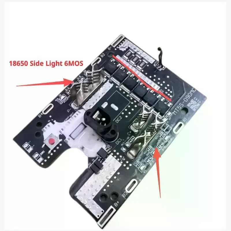 1 pz 6MOS 21 V 18650 luci laterali bordo di protezione con controllo della temperatura per smerigliatrice angolare forbici elettriche martello