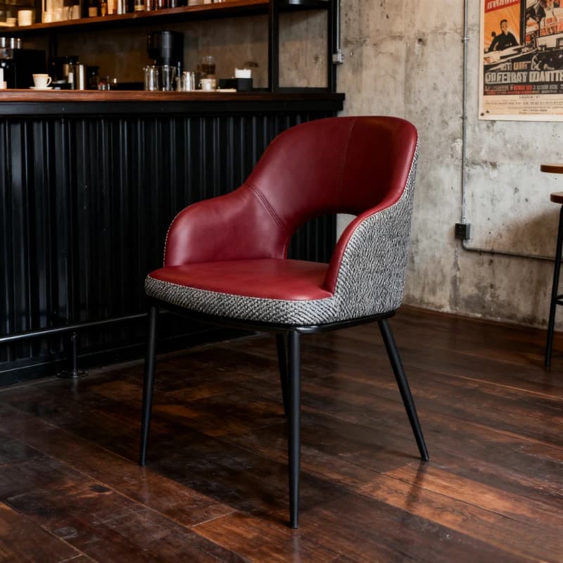 Sedia da Pranzo di Lusso in Stile Nordico Moderno Minimalista con Gambe in Acciaio Inossidabile e Rivestimento in Pelle