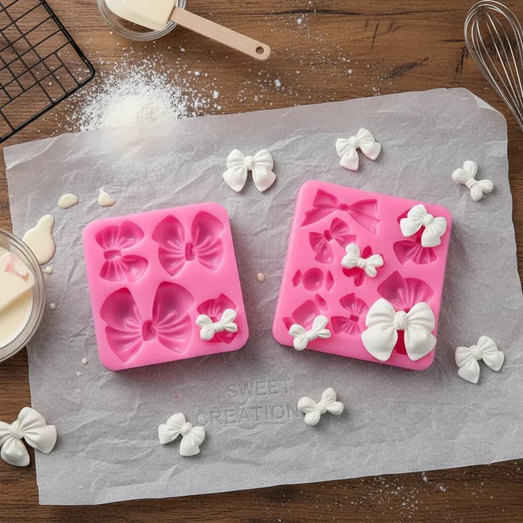 Stampi per arte in resina con nodo a fiocco Stampo per fondente in silicone Strumenti per la decorazione di torte Accessori per pasticceria da cucina