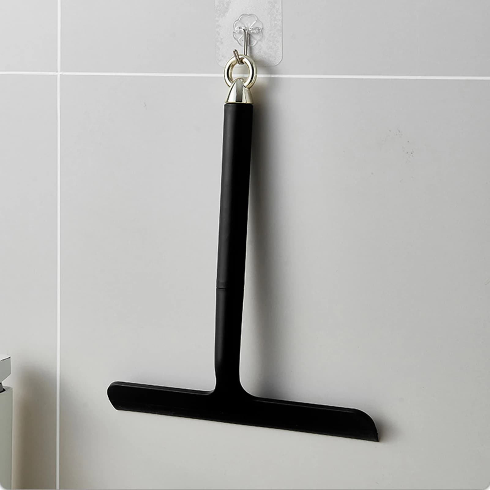Spatola in Silicone con Manico in Plastica, Doppia Lama Senza Aloni per Pulizia Vetri e Specchi, per Finestre, Bagno e Uso Domestico
