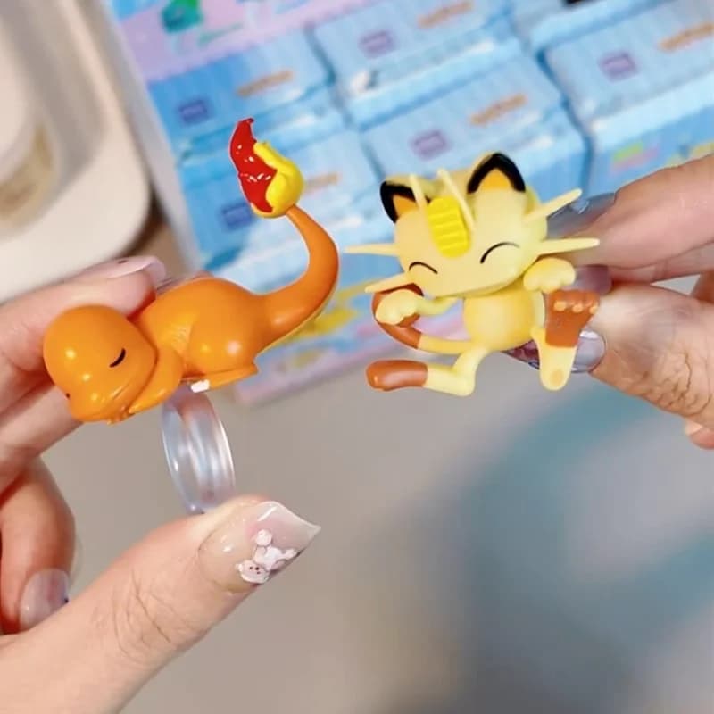 Genuine HOLLY BOX Pokemon Pikachu Hug Ring Ornament Blind Box Cute Anime Figure Jewelry Decor Collectible Toy Gift