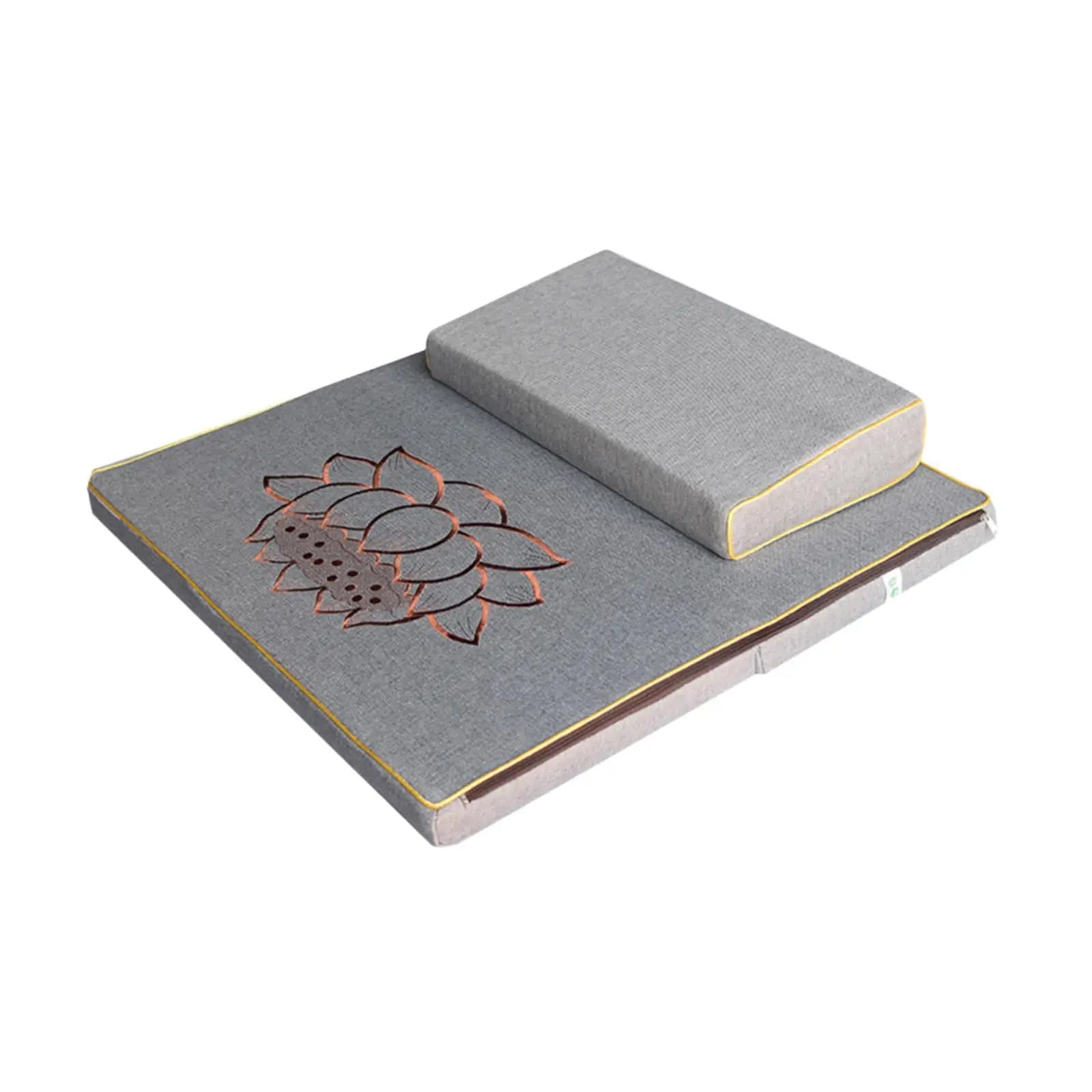 Cuscino da Meditazione, Tappetino Zen con Motivi Ricamati, Accessori, Cuscino Quadrato Pieghevole per Yoga