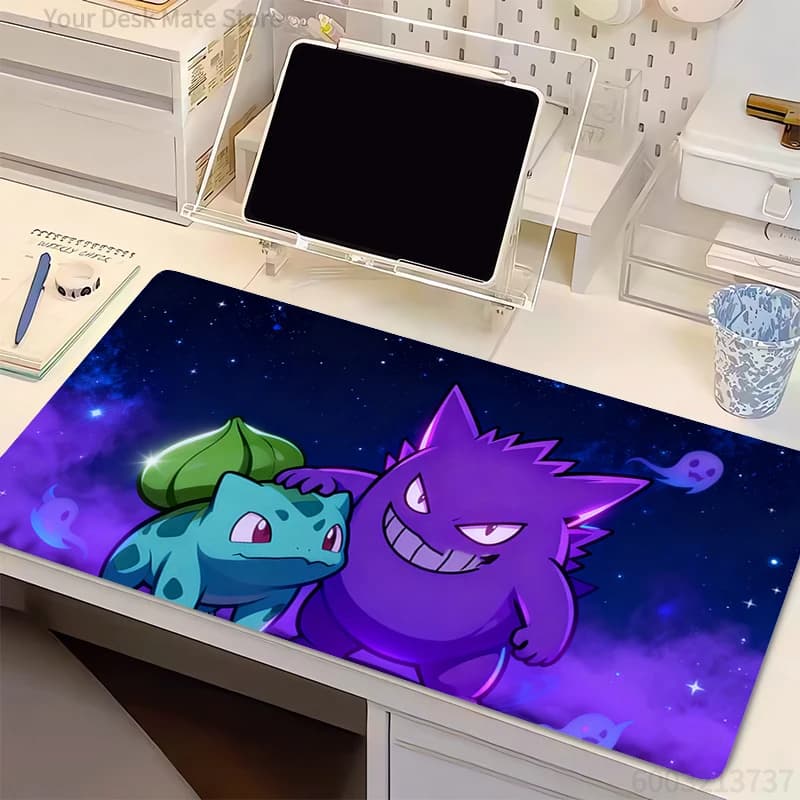 Tappetino per mouse P-Pokemon Gengar Tappetino per scrivania per PC Tappetino per computer da ufficio Tappetino per tastiera Accessori da gioco Tappetino per mouse per giocatori di e-sport