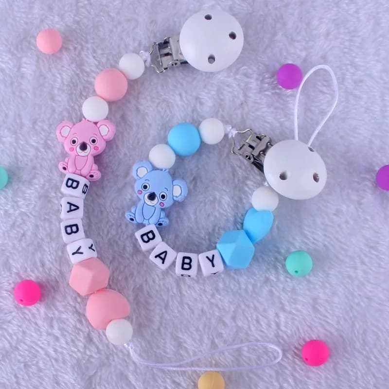 INS Baby nome personalizzato Clip per ciuccio catena per ciucci in Silicone fatti a mano fai da te bambino alimentazione infantile Clip per capezzoli giocattoli per la dentizione