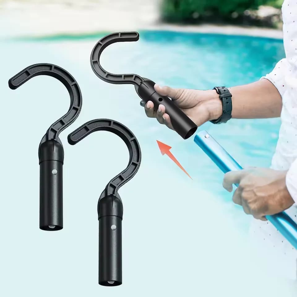 Gancio da 2 pezzi per robot pulitore per piscina, gancio per asta telescopico per robot aspirapolvere generale per piscina, gancio per palo per piscina, accessori per ganci per piscina