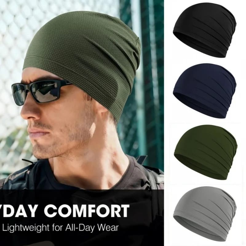 Cycling MTB Under Helmet Liner Absorb Sweat Headwrap Hat Summer Breathable Quick Dry Beanie Cap Mens Sports Running Stretchy Cap