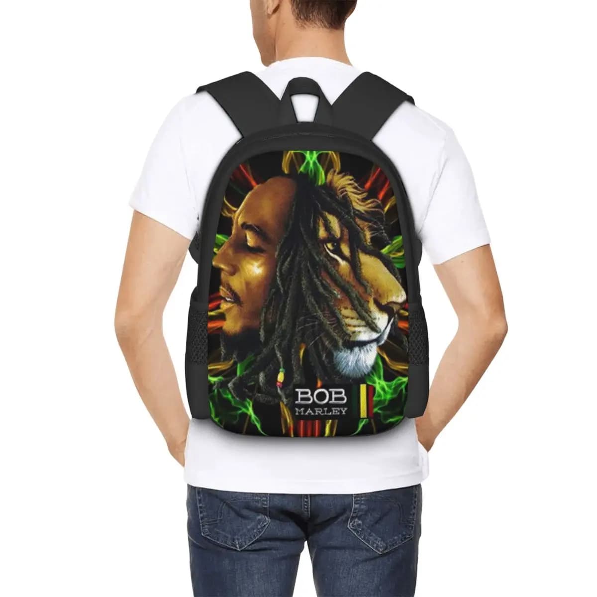 Zaino per studenti Jamaica Singer Reggae Rock Bob Marley, borsa da scuola, zaino da viaggio per escursioni, per ragazzi e ragazze, borsa a tracolla