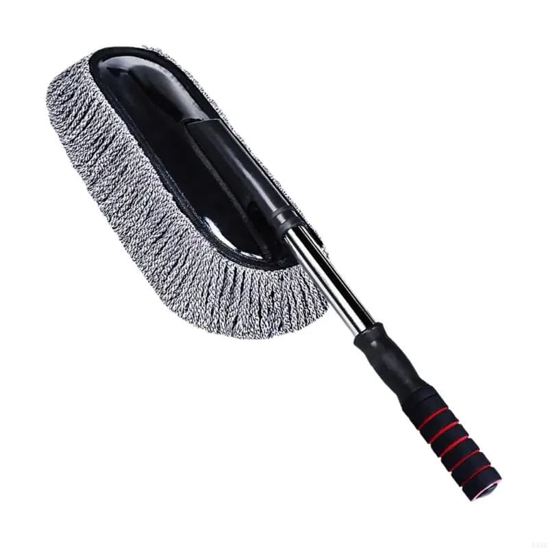D5BE Stainless Steel Cleaning Brush Microfiber Duster Mop For Car Bike And Home Use Telescopic Handle Cleaning Mop