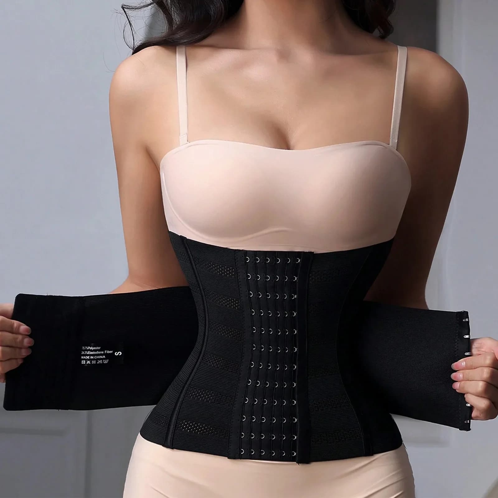 Corsetti Modellanti da Donna con Ganci e Anelli, Cintura a Rete per Pancia, Accessori da Palestra, Nero, Sport Primaverili