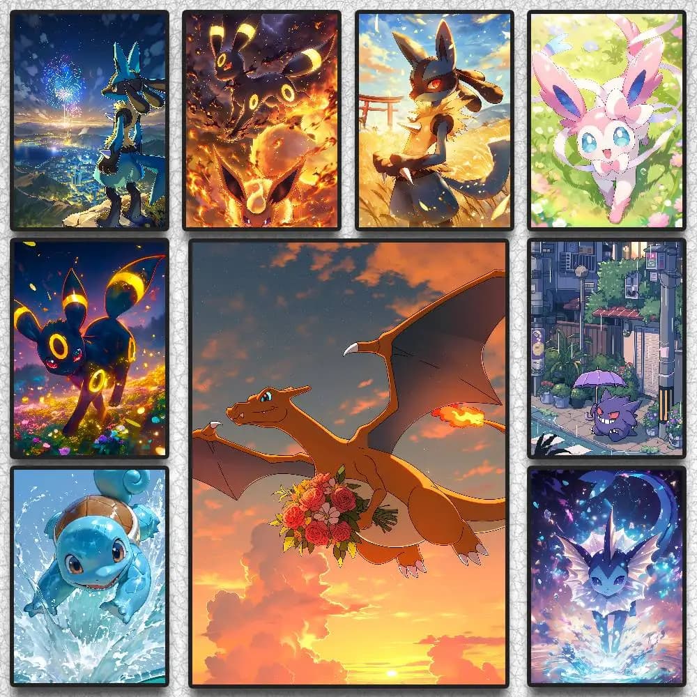 Pokemon Psyduck Anime Poster HD Diamond Wall Art Waterproof Print Painting Bedroom Living Room Home Decor Gift