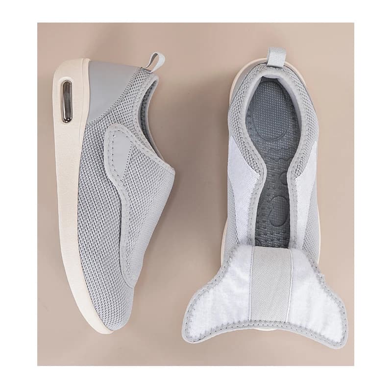 Scarpe per Diabetici da Uomo, Comode Scarpe da Passeggio per Anziani, Piedi Gonfi, Sneakers Ortopediche Regolabili Aperte per Alleviare il Dolore ai Piedi