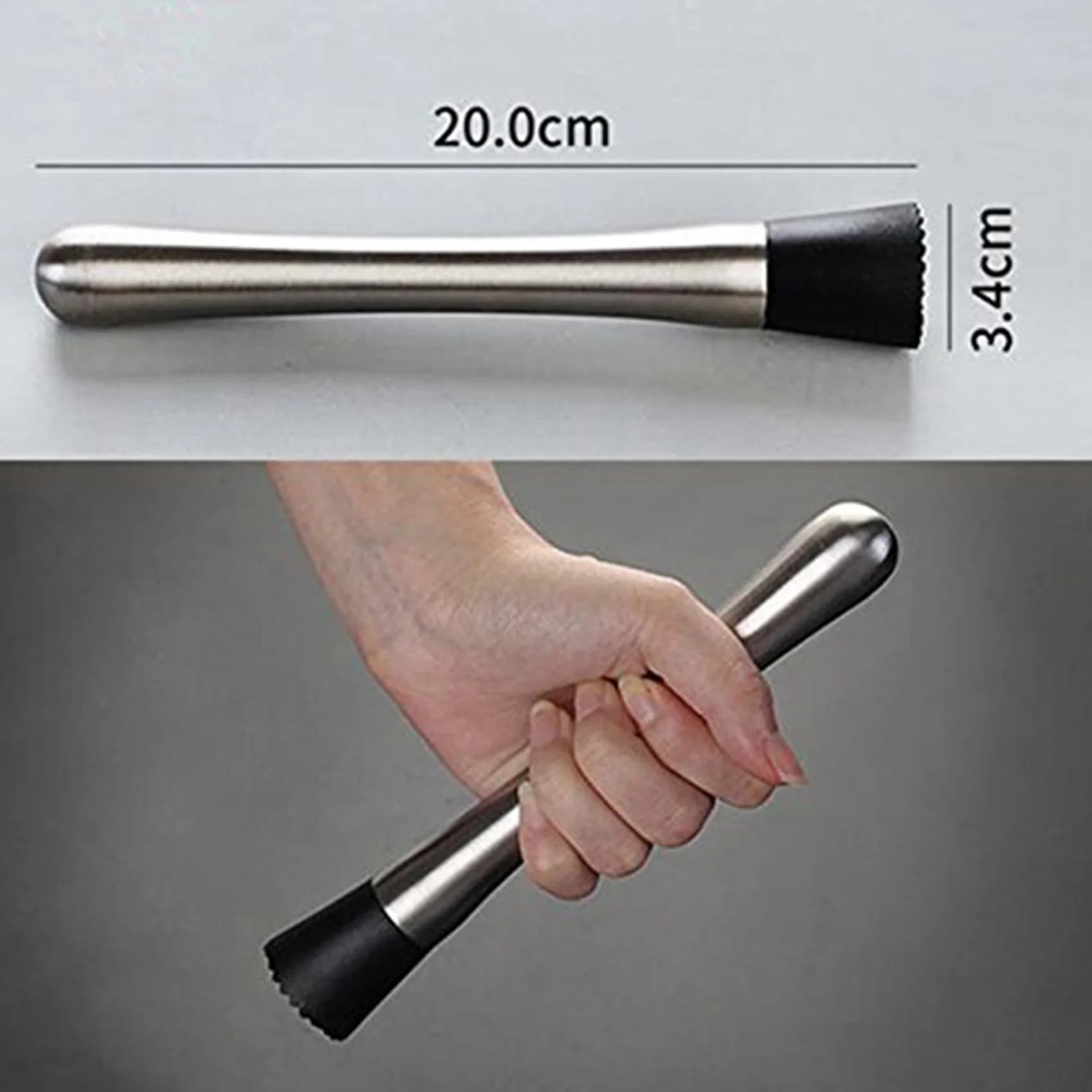 AT02-2X Stainless Steel Cocktail Muddler, Mixing Spoon, Jigger Set, Bar Tool Set For Bar Party Wine Cocktail Drink Shaker