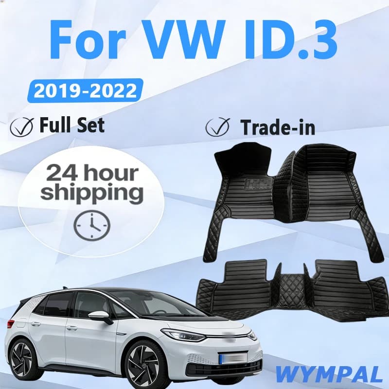 Tappetini auto di lusso per VW VW ID.3 ID3 ID 3 2019 2020 2021 2022 Tappetini protettivi Tappeti Tappetino in pelle Accessori auto 2020