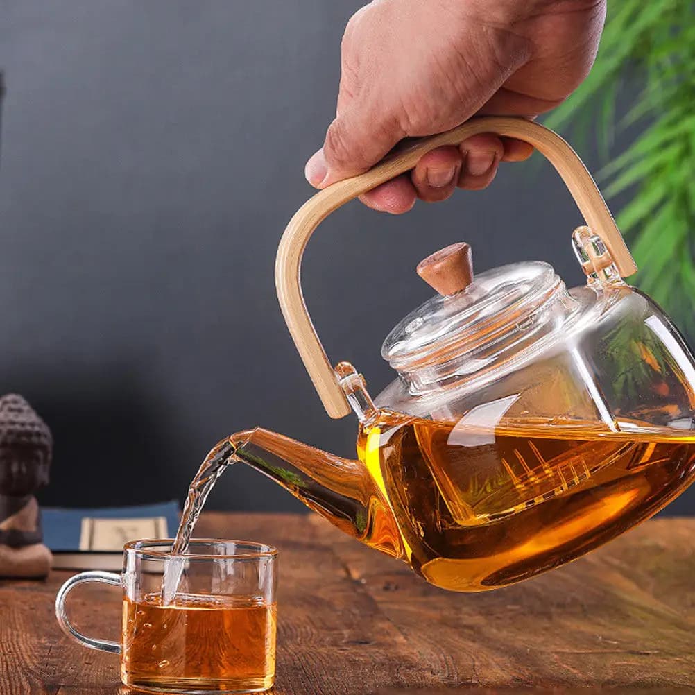 1Pcs Electric Ceramic Stove Tea Kettle Modern Heat Resistant Glass Teapot Ergonomic Handle Office Home Portable Large Capacity
