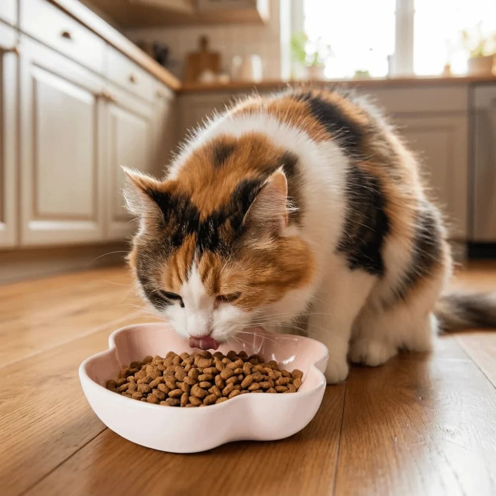 Paw Shaped Ceramic Cat Bowl Large Capacity Anti-Fall Pet Food Bowl Non-slip Anti-Choking Cat Food Water Bowl Multi-Pet