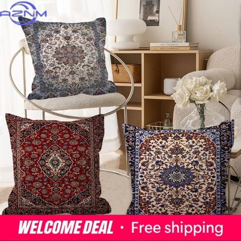 Persian Rug Pattern Pillow Cover for Bedroom Room and Living Room Sofa Decorative Cushion Cover