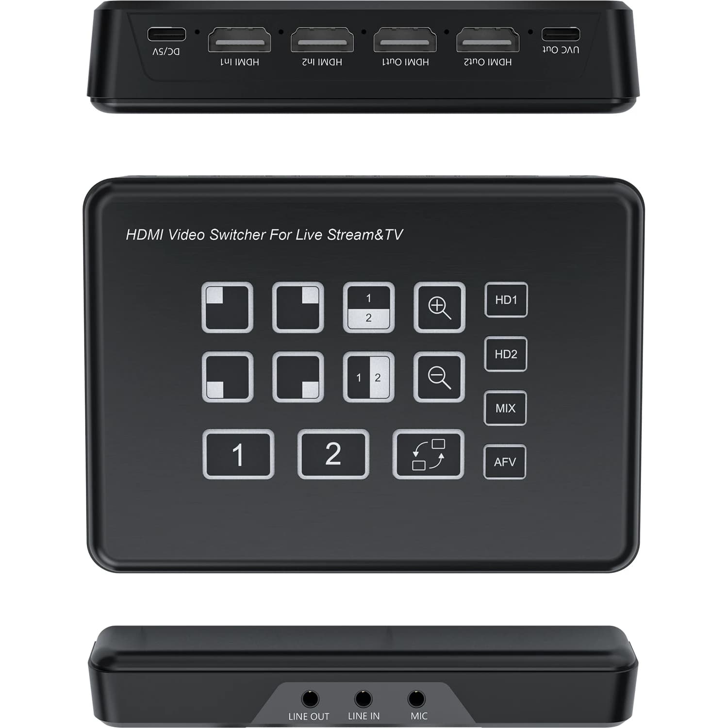 USB3.0 1080P Streaming OBS Videocamera da gioco Registrazione trasmissione in diretta Scheda di acquisizione video HDMI a 2 canali Mixer switcher live 2 IN 1 uscita