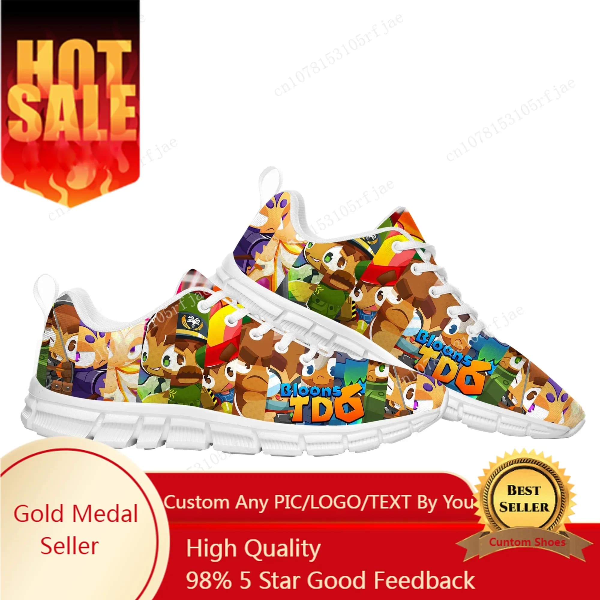 Bloons TD 6 Scarpe sportive personalizzate Gioco di cartoni animati Sneaker da donna da uomo Scarpe da coppia realizzate su misura