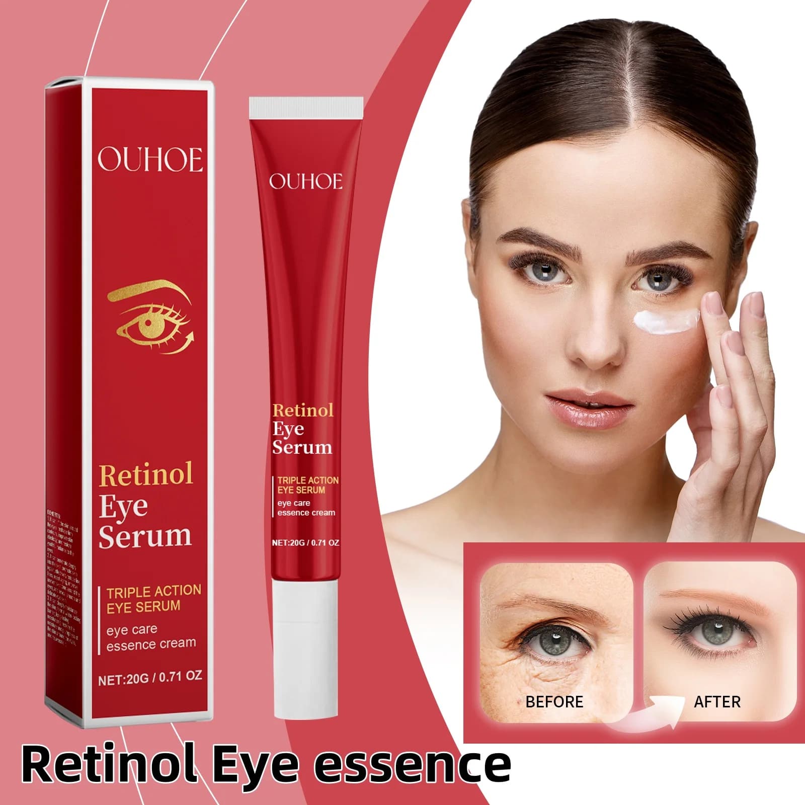 OUHOE Retinolo Eye Essence Debolishes eye bags, moisturizes eyes, lifts, firmness, firmness and moisturizes skin Moisturizing cream for eyes