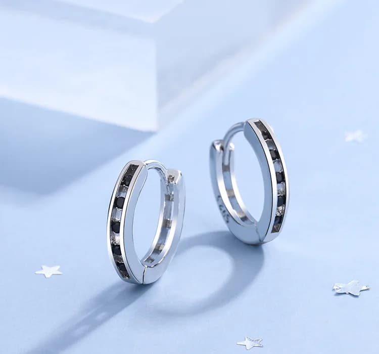 New Fashion Jewelry Stamp 925 Sterling Silver New Woman 2026 High Quality Black Cubic Zirconia Charm Earrings