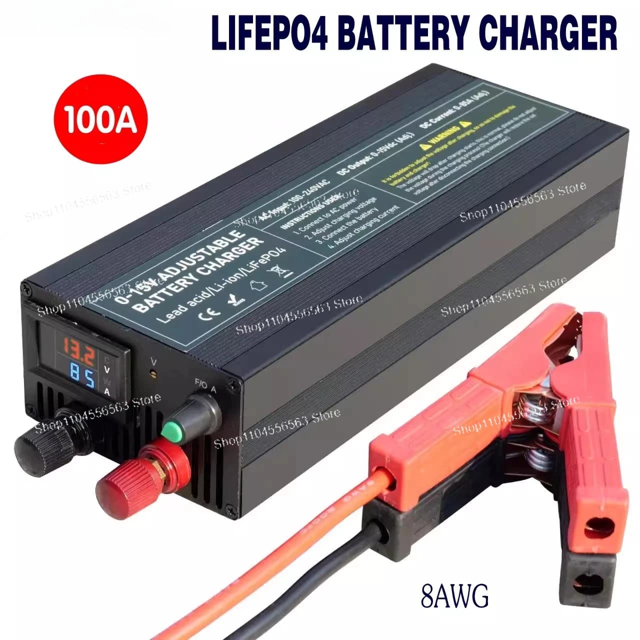 Caricabatterie Intelligente 12V 60A/100A – Regolabile a 14.6V per LiFePO4, Adattatore ad Alta Potenza per Auto/Camper/Sistemi Solari