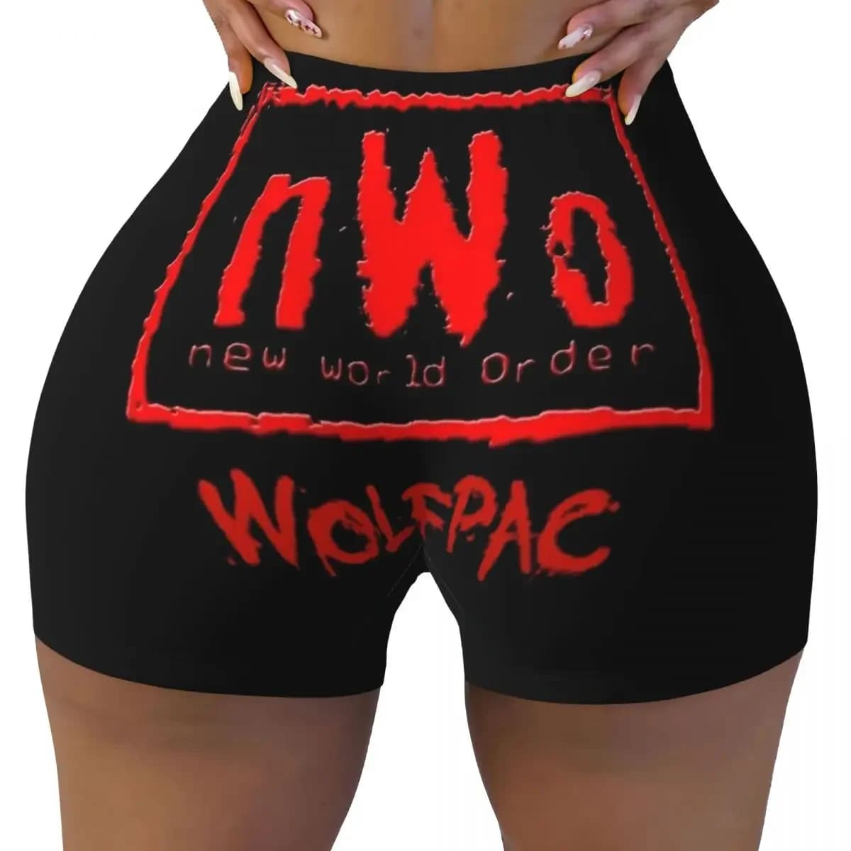 Custom NWO New World Order Wrestling Yoga Shorts Women Gym Workout Running Athletic Volleyball Biker Shorts