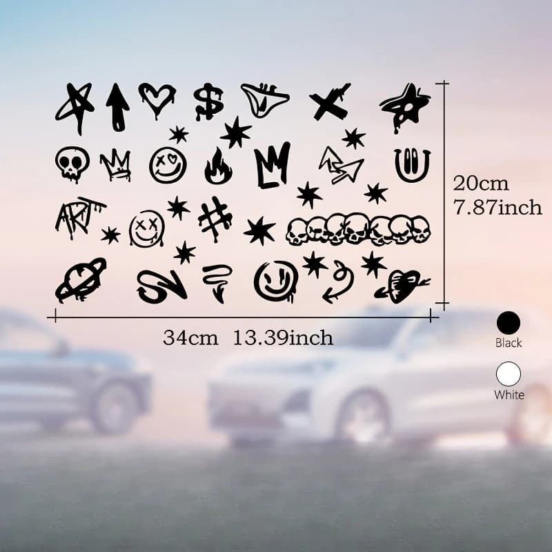 1Pc Skull Graffiti Waterproof Vinyl Sticker Decals For Motorcycle Bike Frame Helmet Car Laptop Bumper