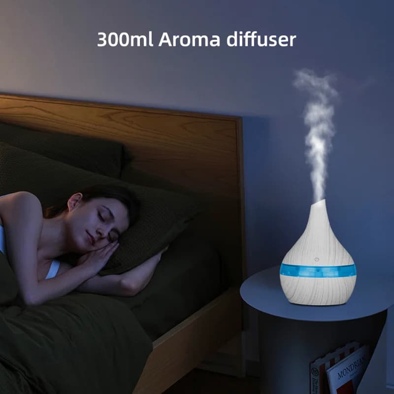 10.14 ounces USB portable humidifier and essential oils diffuser, mini touch aromatherapy for home, office, bedroom, car