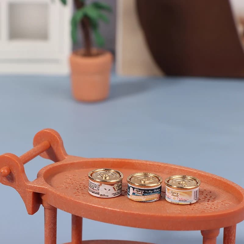 1/12 Dollhouse Simulation Cat Can Dollhouse Mini Cat Food Toy Dolls House Home Decorations Pretend Play Toys