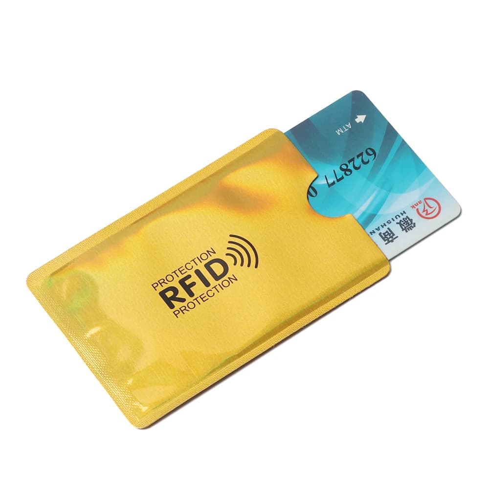 5 pezzi lettore di carte di credito bancarie in alluminio porta carte con blocco RFID custodia protettiva per portafoglio