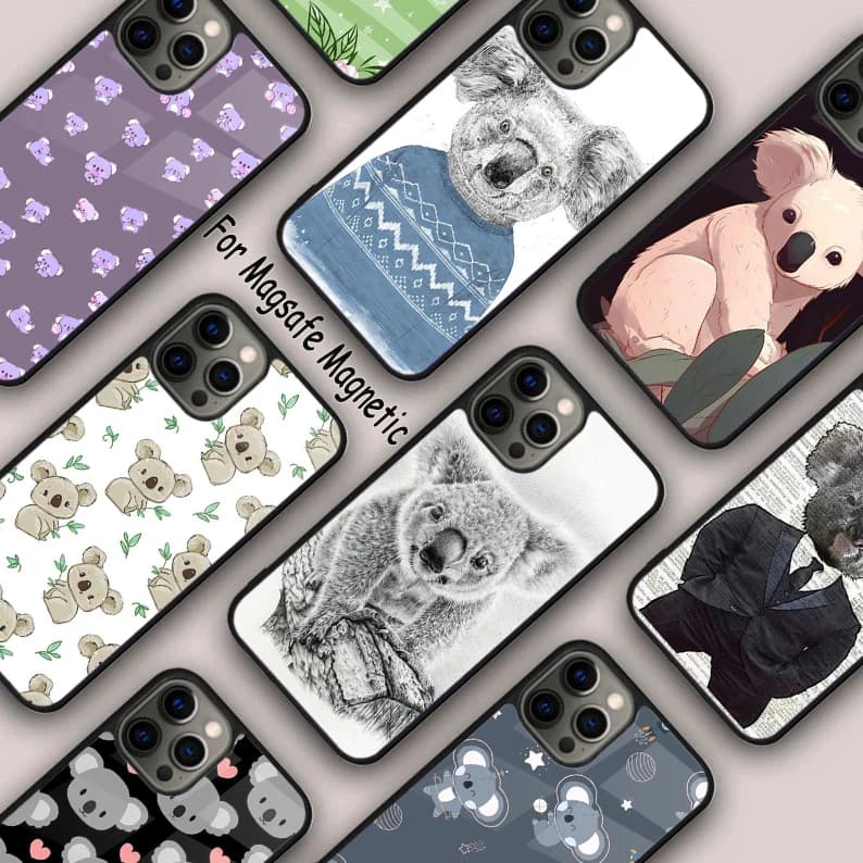 Cute Australia Koala Art Magnetic Phone Case For APPLE iPhone 17 Air 16 14 13 12 Pro Max 15 Plus Wireless Charge MagSafe Cover